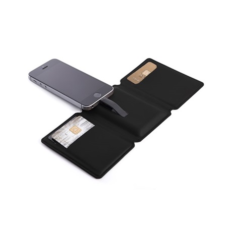 SEYVR Phone Charging Men's Wallet for iPhone 5/6 in Black